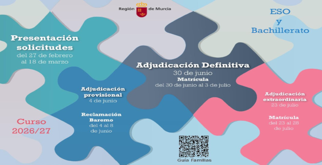 Proceso de Admisión para ESO y Bachillerato para el curso 2026/27